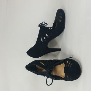 Crown Vintage Cutout Suede Heels